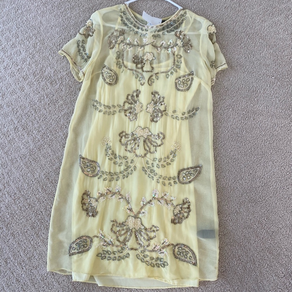 Needle and thread pale yellow dress